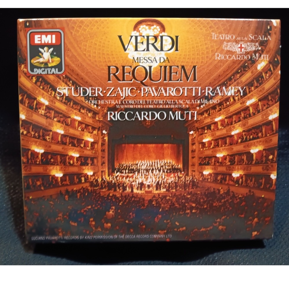 Verdi: Messa‎ da Requiem 2 CD Set EMI Pavarotti Studer Ramey Muti La Scala